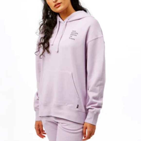 Ten Tree Eco Facts Oversized Hoodie in Lavender - Picture 1 of 8